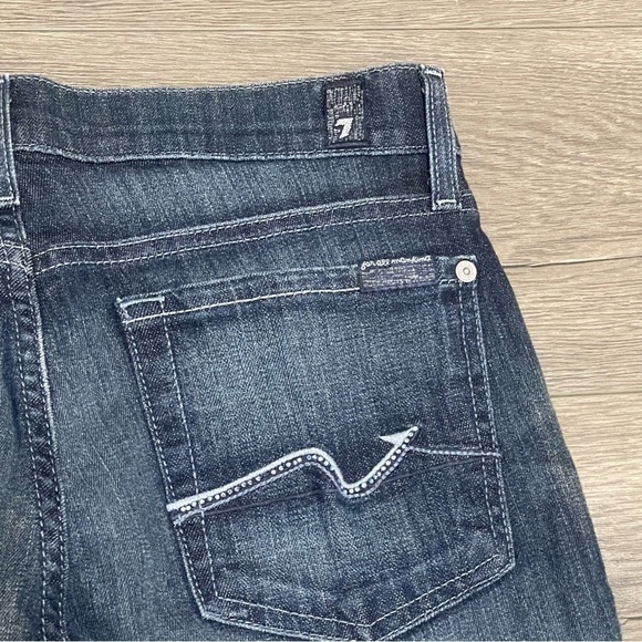 7 For All Mankind Womens Roxanne Rhinestone Bling Pockets Jean Medium Wash Sz 27 - Picture 10 of 10